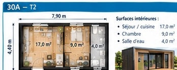 Studio de jardin LGS 30A T2 — 30 m²