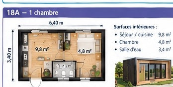 Studio de jardin 18 m² en structure LGS Maison Kit